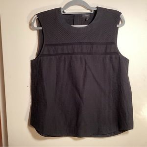 J. CREW SIZE 12 100% COTTON NAVY SLEEVELESS TOP WITH BACK ZIPPER